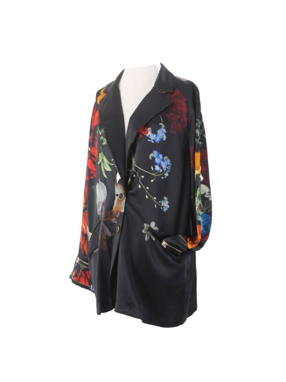 Camilla Blazer Jacket Sz XS/S Black Red 'Still Life' Floral 100% Silk Jacket - Picture 3 of 12
